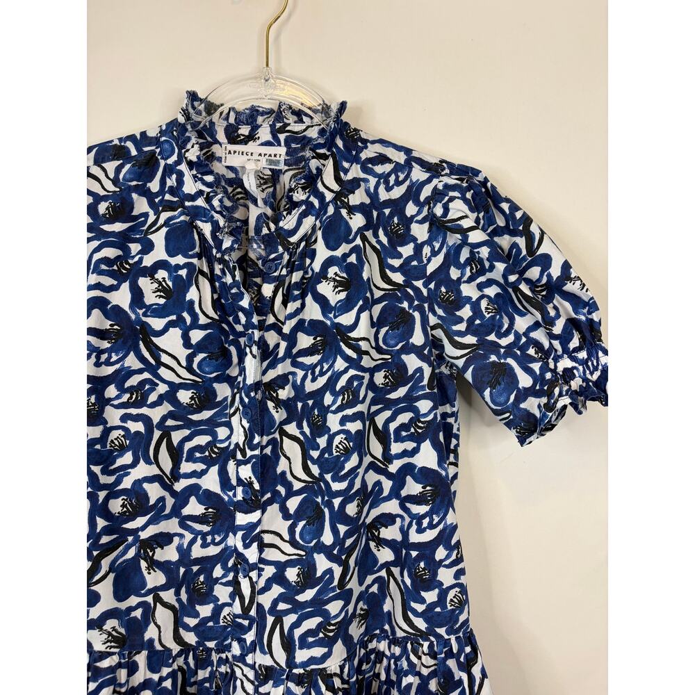 Apiece Apart Las Alturas Mini Dress Blue & White Floral Size XS - Picture 2 of 6